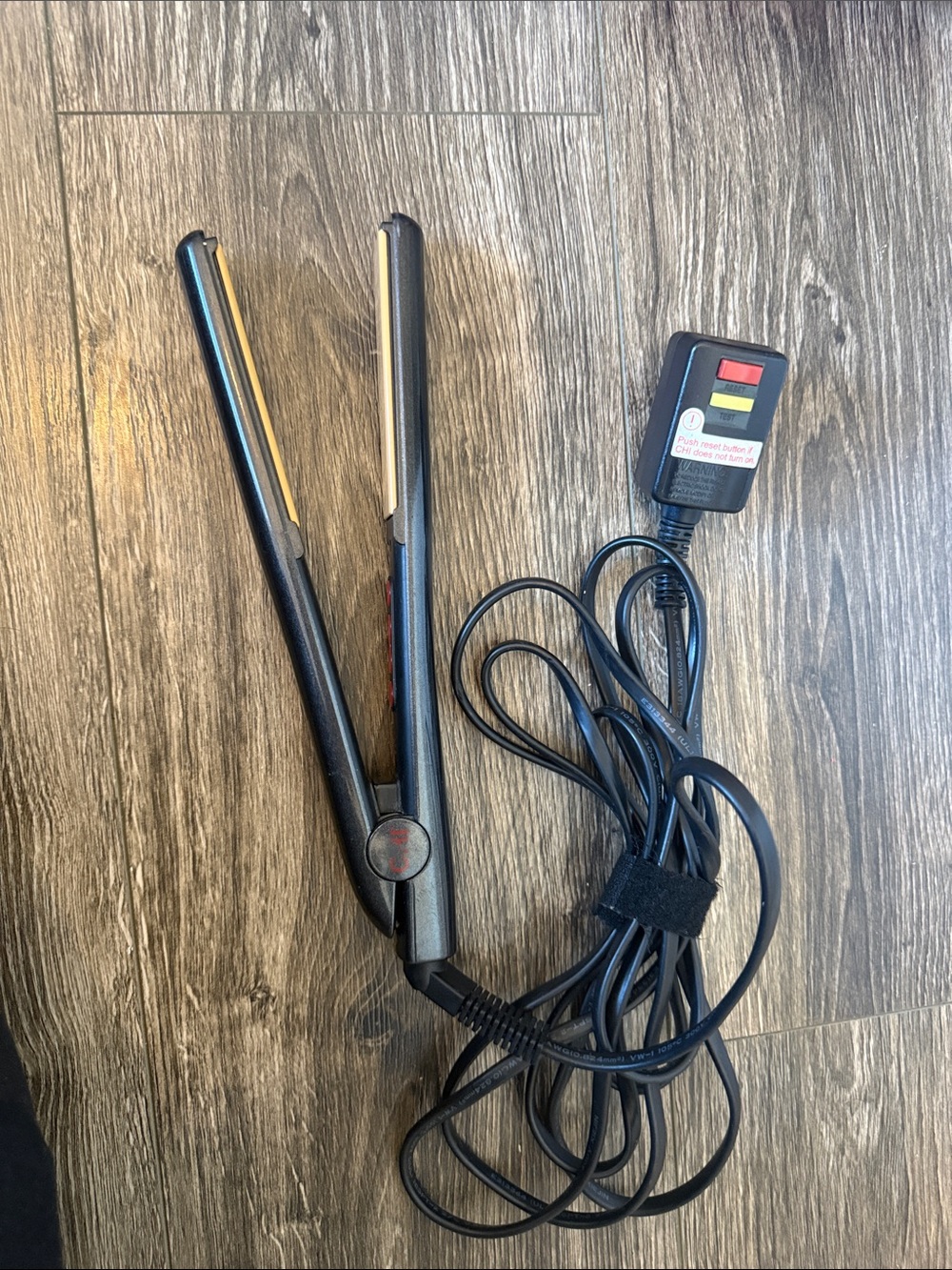 Black Hair Straightener Flat Iron with Gold Plates - Women Hair Tool